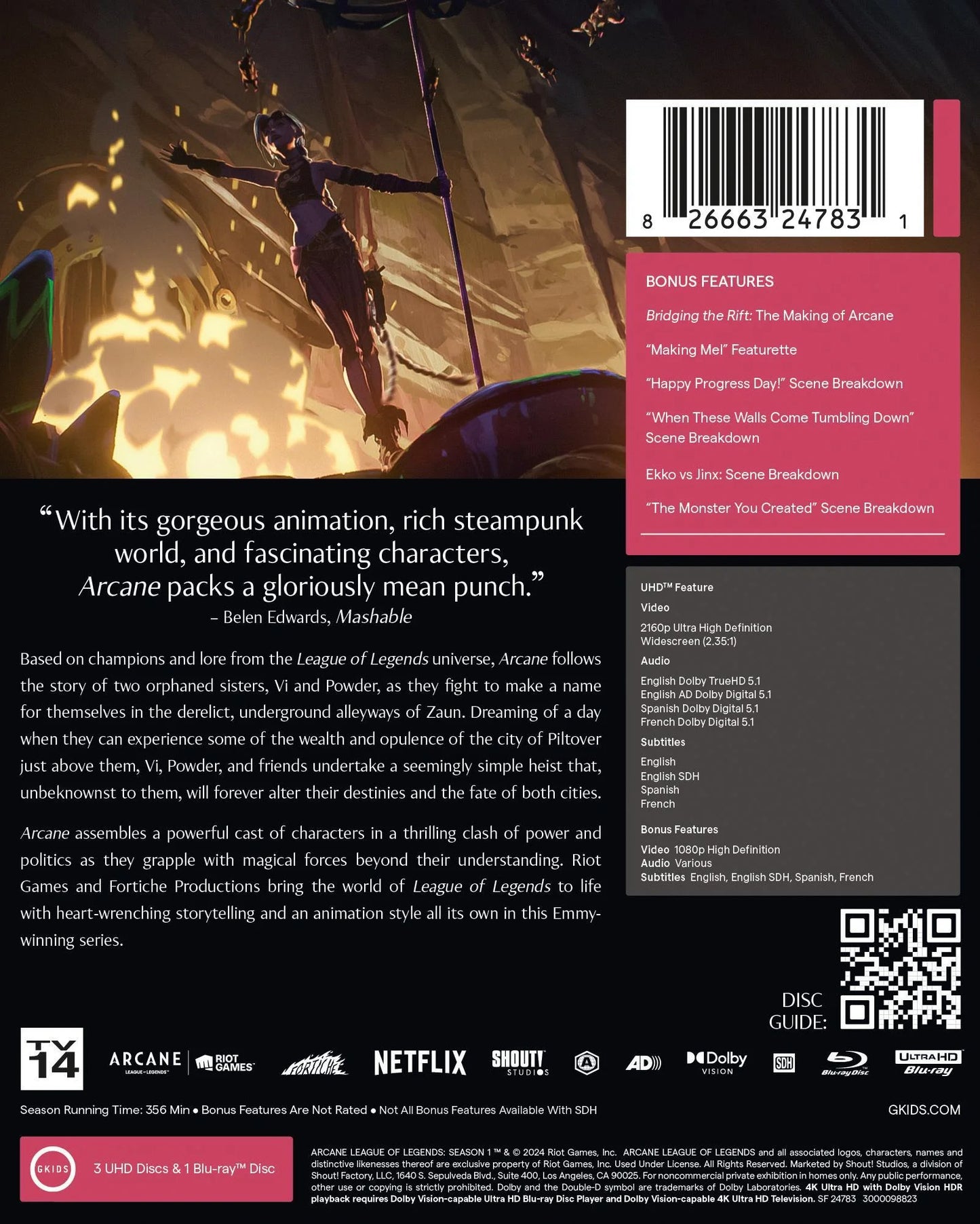 Arcane League of Legends: Season One (Steelbook) (4K Ultra HD), Adventure,