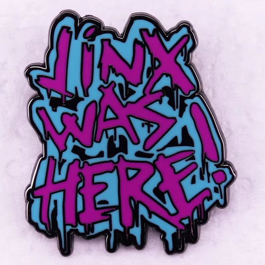 Jinx Was Here Badge Pastel Hard Enamel Pin League of Legends Game Brooch Jewelry Decorate